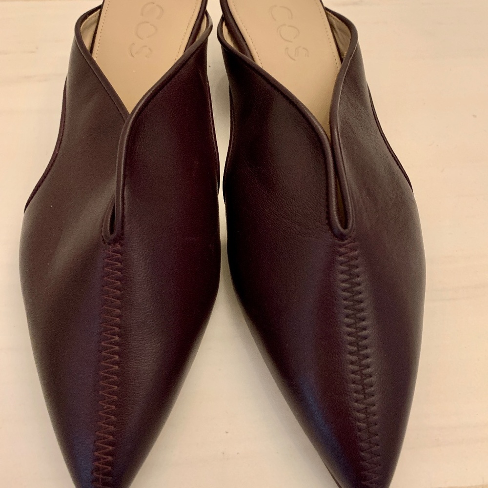 COS NWOB Brown Leather Mules
